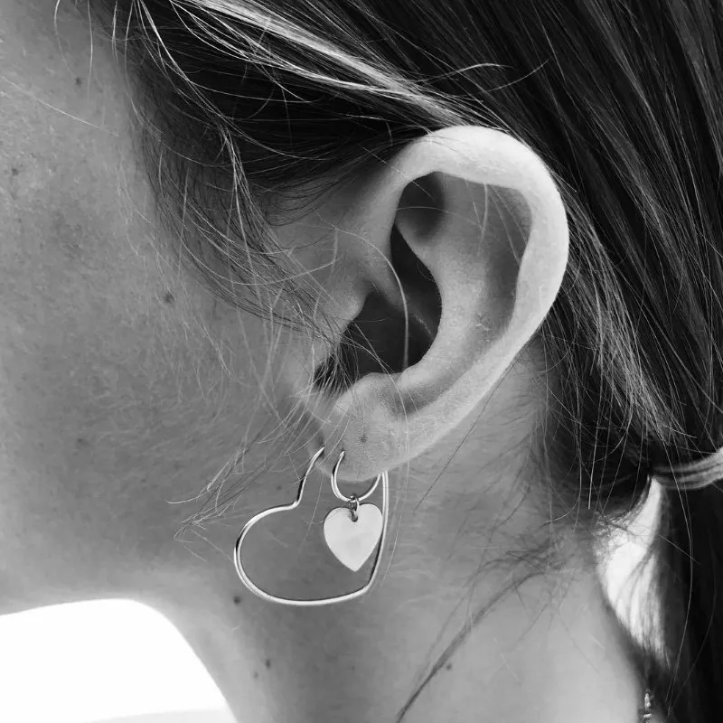 

2021 Jewelry Gifts Women Peach Heart Hoop Earrings Set