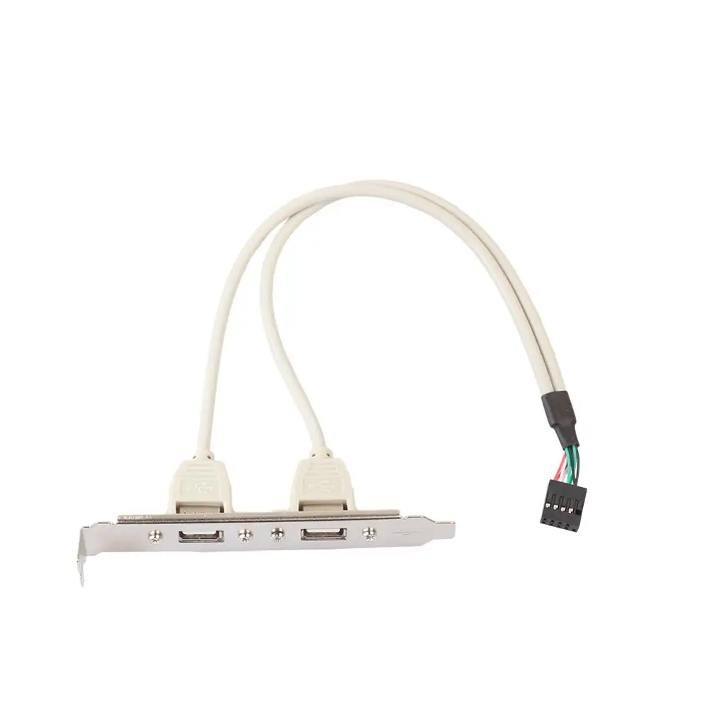 

2 Ports USB 2.0 Female to 9 Pin Motherboard Header Cable Adapter for PC