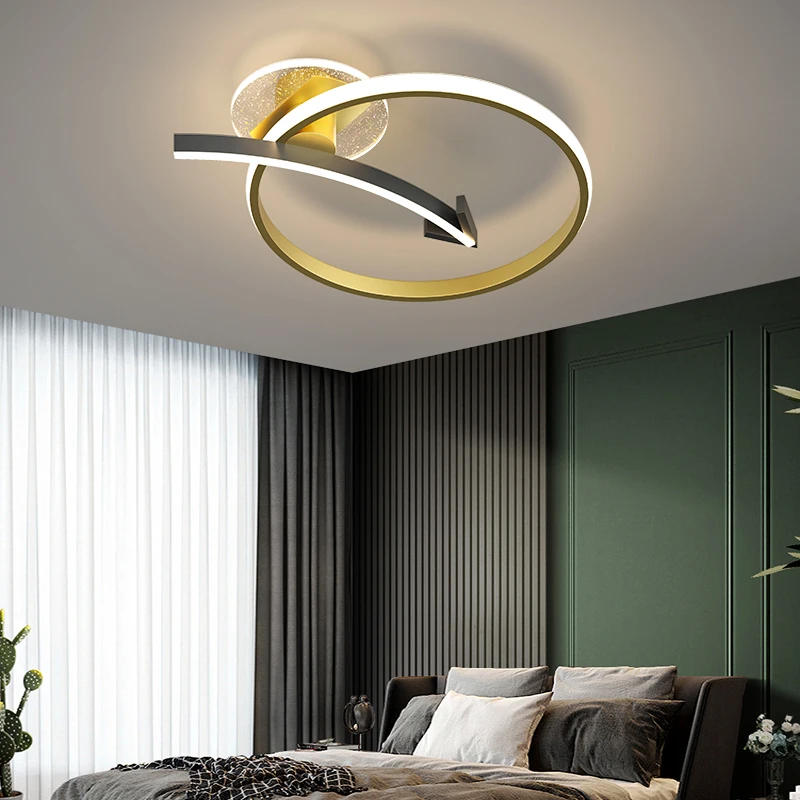 

Circle LED Ceiling light for Living room Dining room Bedroom Kitchen Surface mount home Chandelier Ceiling lamp Copper body