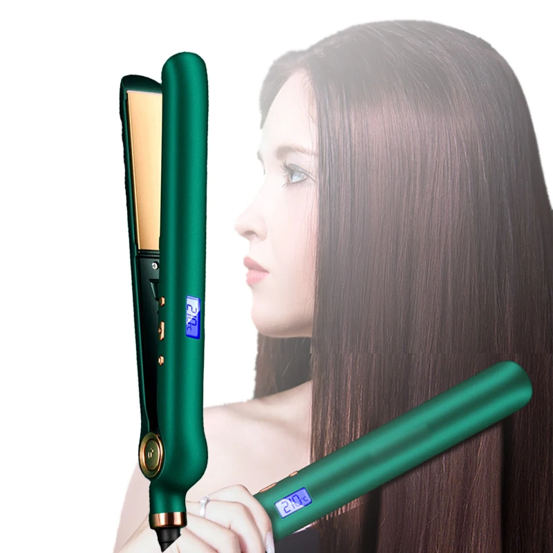 

Ceramic Hair Flat Iron Hair Straightener Plank LCD Thermometer Floating Plate Straight iron Hair Smoothing Multi Styler For Her