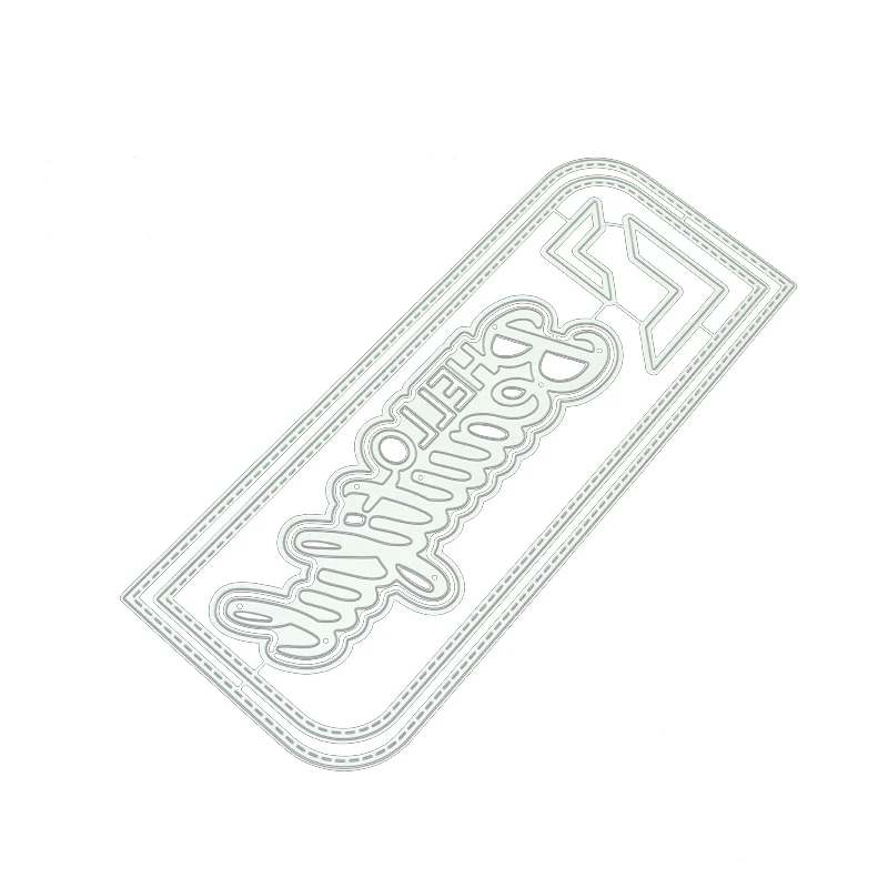 

New Metal Cutting Dies Rectangle Hello Beautiful Craft Stencil Diy Scrapbooking Handmade Card Make Shape Album Decoration Model