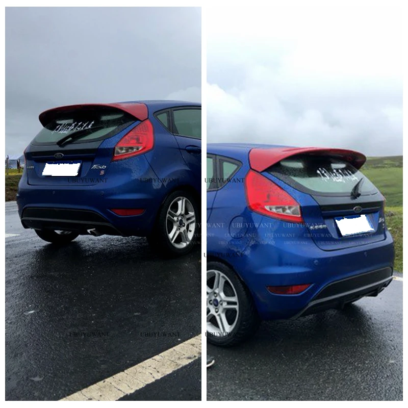 Спойлер для Ford Fiesta 2009 2010 2011 2012 2013 Высококачественный неблестящий праймер цвет ABS