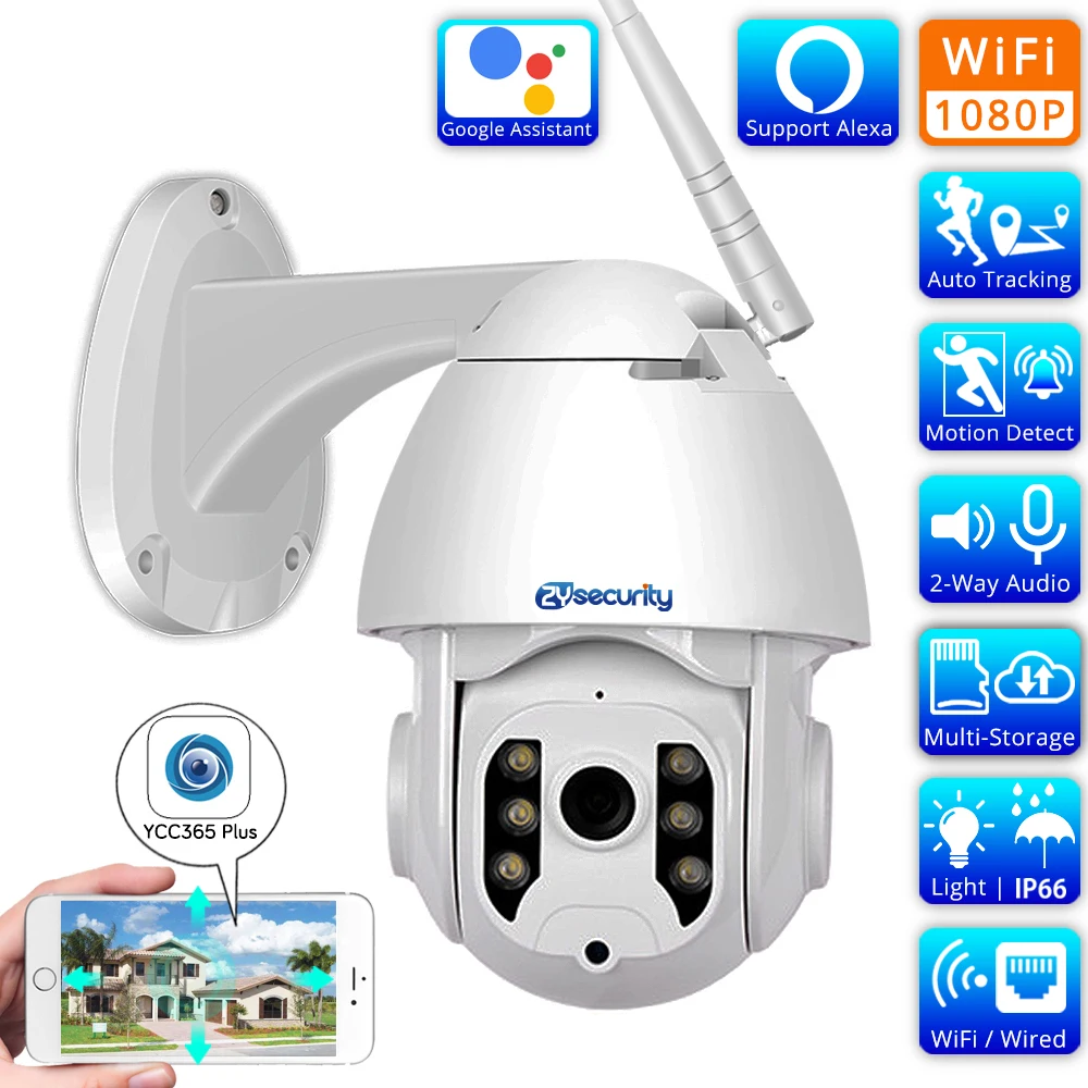 Камера Наружного видеонаблюдения HD 1080P Wifi PTZ Беспроводная купольная камера с