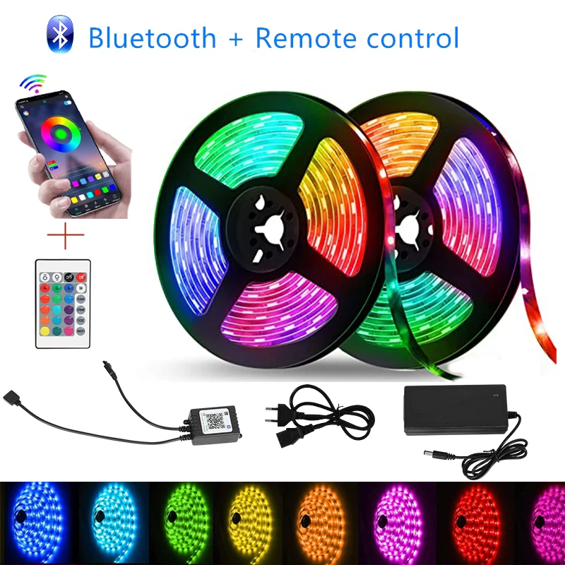 Bluetooth Светодиодные ленты светильник s RGB 5050 SMD гибкая лента Водонепроницаемый