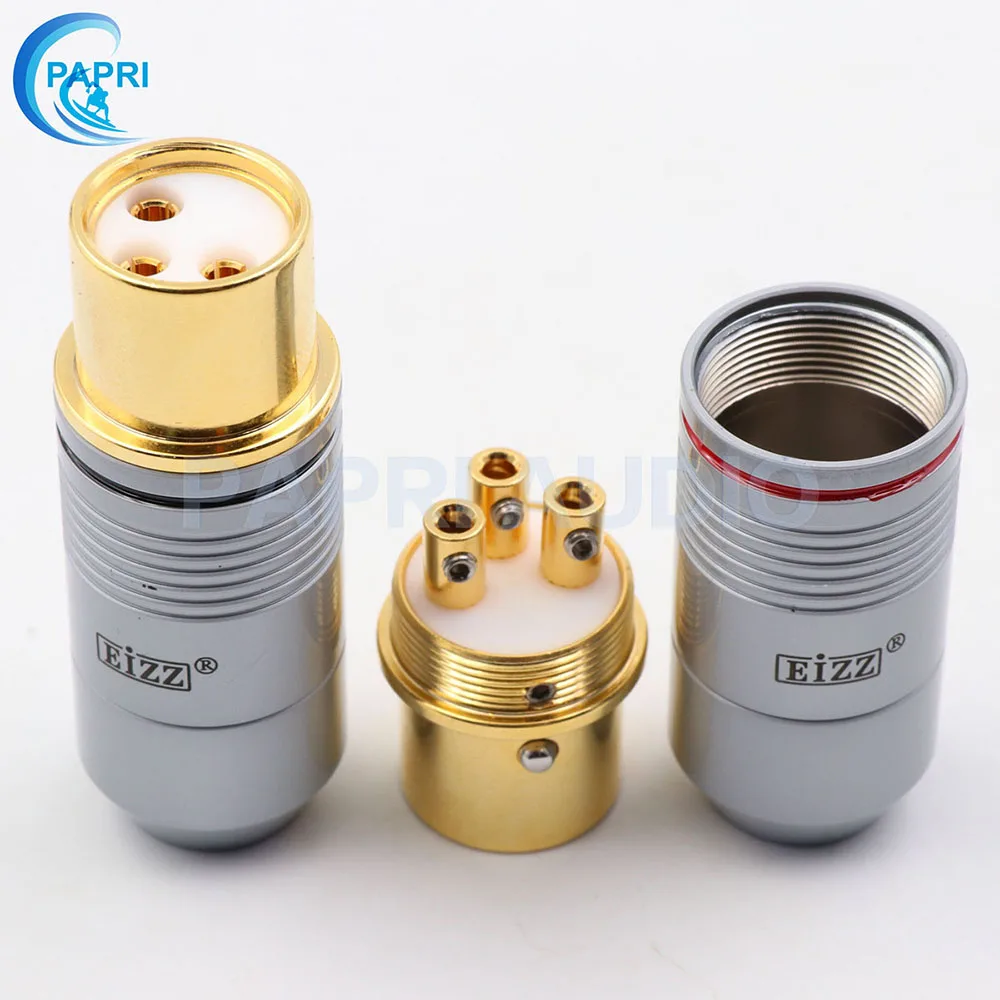 EIZZ высококлассная балансировочная розетка 3Pin XLR гнездовой разъем Позолоченный