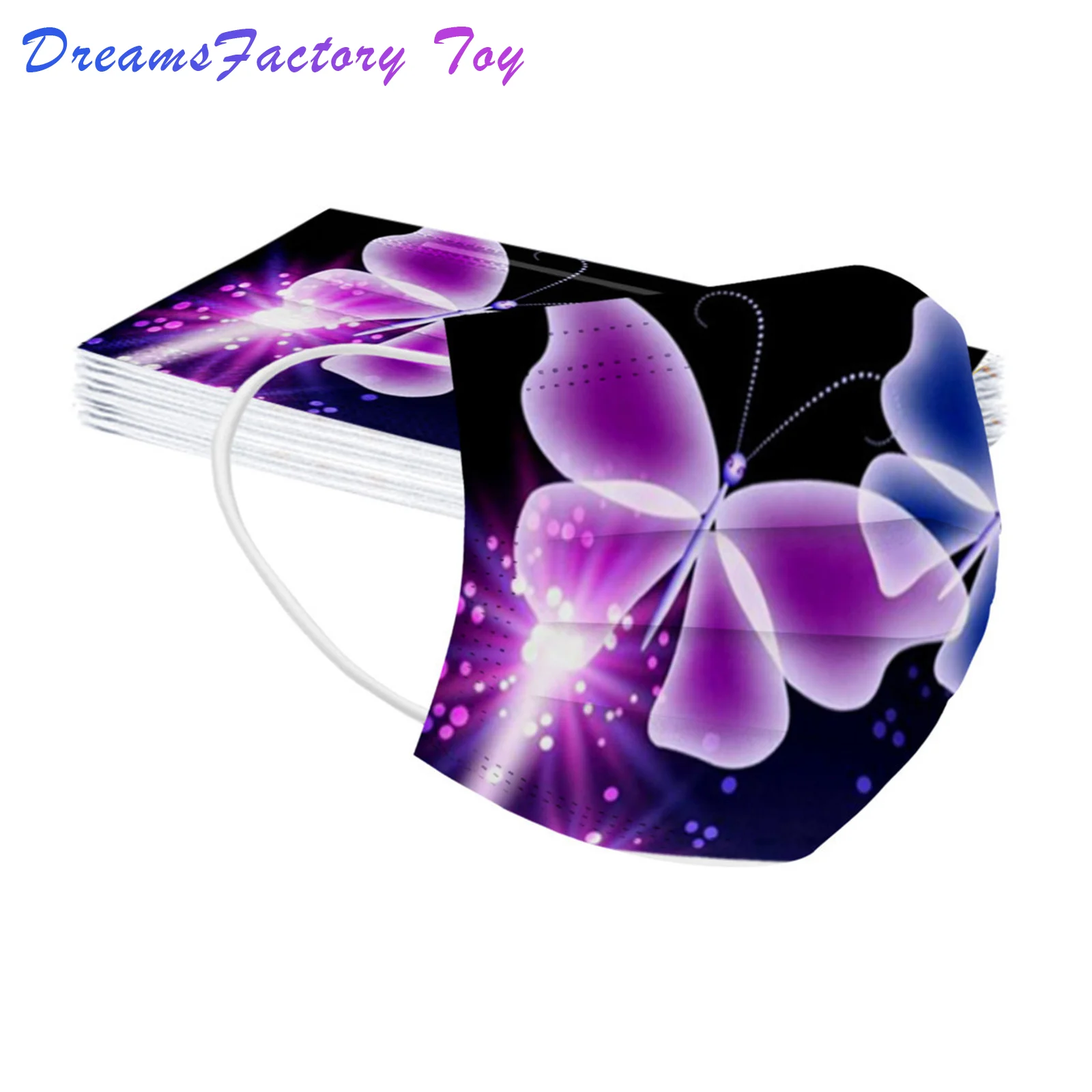 

50 шт., одноразовая маска для лица с принтом бабочек