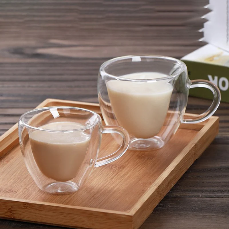 

1 шт., термостойкая стеклянная чашка с двойными стенками