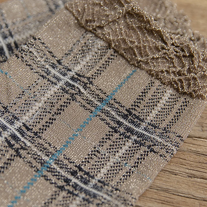 Новинка Осень 2019 женские носки в британском стиле клетку золотистые и