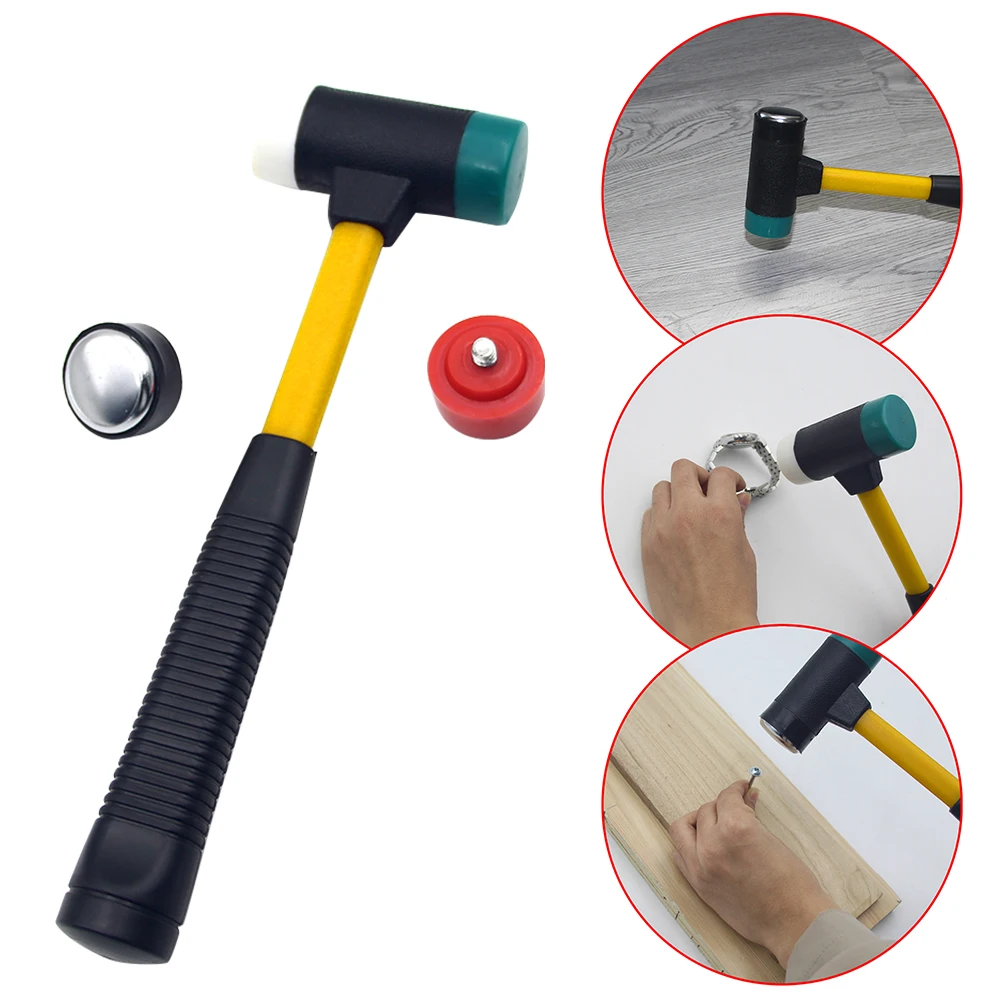 

4 In 1 Shock Absorbing DIY Multifunctional Comfortable Hand Tool Interchangeable Head Home Portable Ergonomic Multihead Hammer