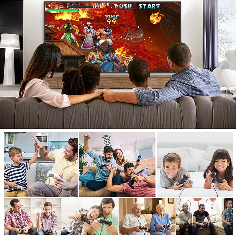 

Mini Arcade 3D Video Game Console Moonlight Treasure Game Wireless Controller Built-in 3100 2D and 60 3D Games US Plug