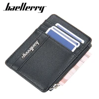 baellerry card holder for men multi card zipper coin purse card holder fashion simple pu leather credit bank card clip tarjetero