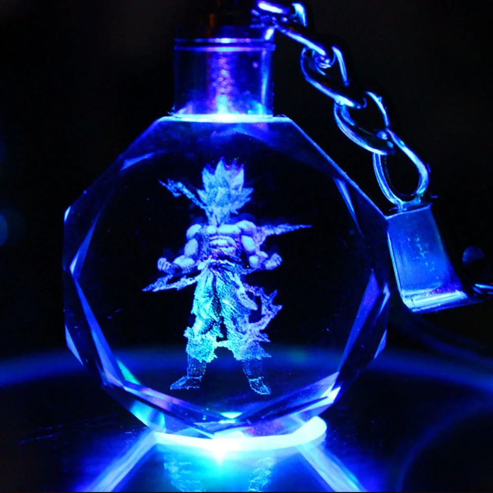 Dragon Ball Z 3D с украшением в виде кристаллов светодиодный RGB брелок красочный детский