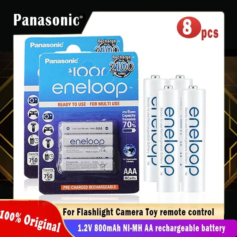 Аккумуляторные батарейки Panasonic Eneloop 1 2 в 800 мАч 8 шт.|Перезаряжаемые батареи| |