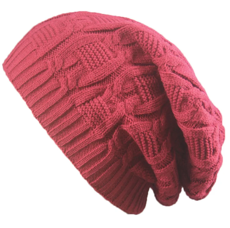 

New Women's Winter Hat 2019 Fashion Knitted Hats Baggy Oversized Slouch Twist Hat Thick Warm Caps Mens Casual Knitted Beanie Cap