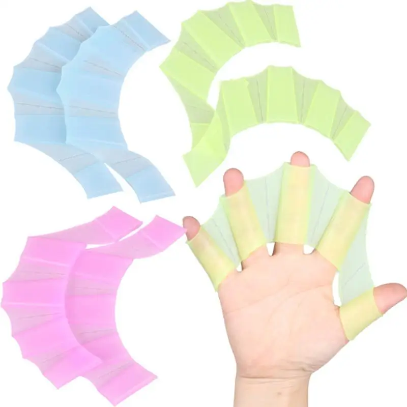 

1Pcs Silicone Swimming Finger Webbed Gloves Elasticity Flippers Palm Paddle Wholesale Surfing Diving Hand Fins