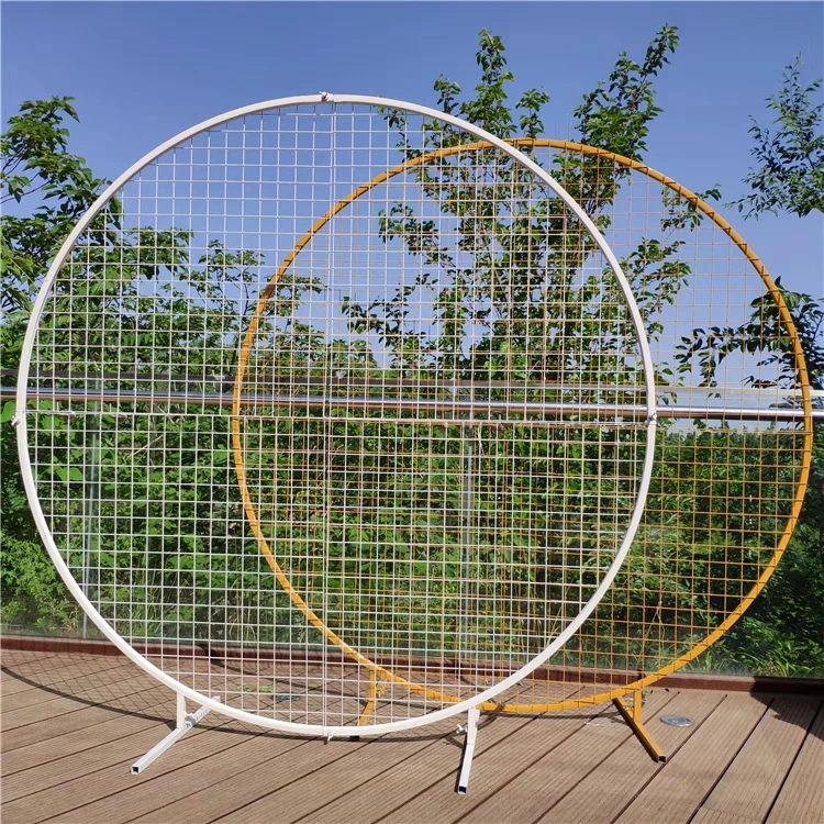 El nuevo arco circular de rejilla de boda adorna el fondo de la boda, muebles de pantalla de rejilla, el camino geom&eacute;trico de la boda-3