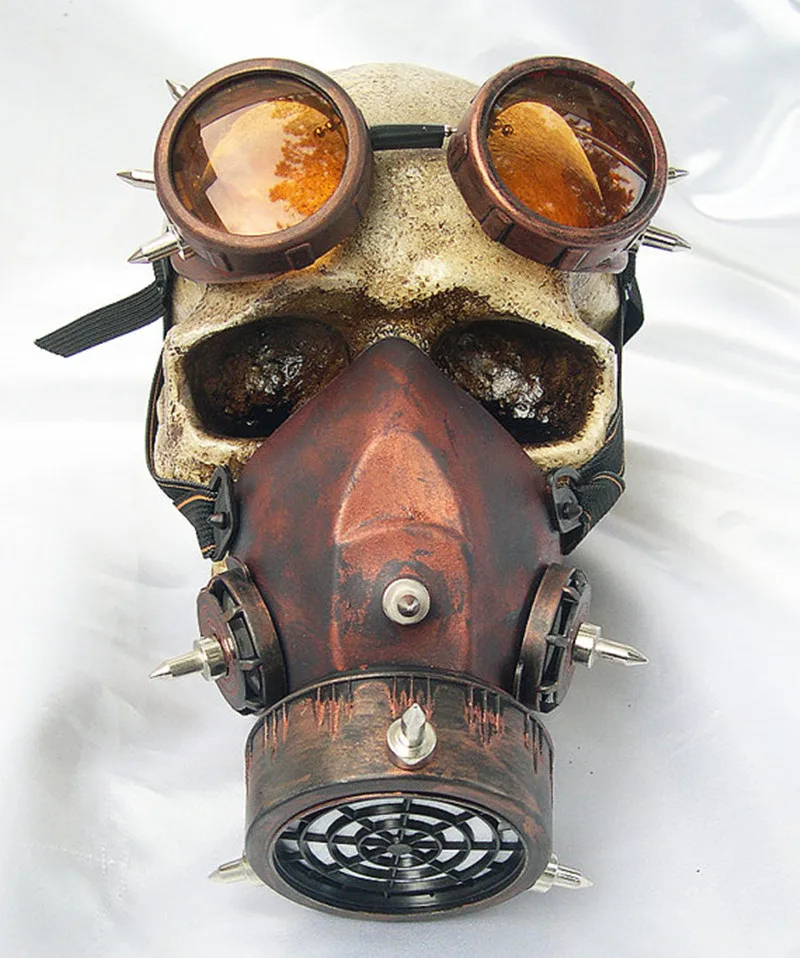 Паровая маска в стиле панк стимпанк противогаз мощный дорожный воин
