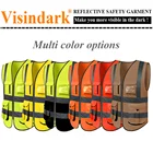 Защитный жилет с логотипом на заказ со светоотражающими полосками, жилет для строительных работ с карманами и молнией для мужчин и женщин, очень большой