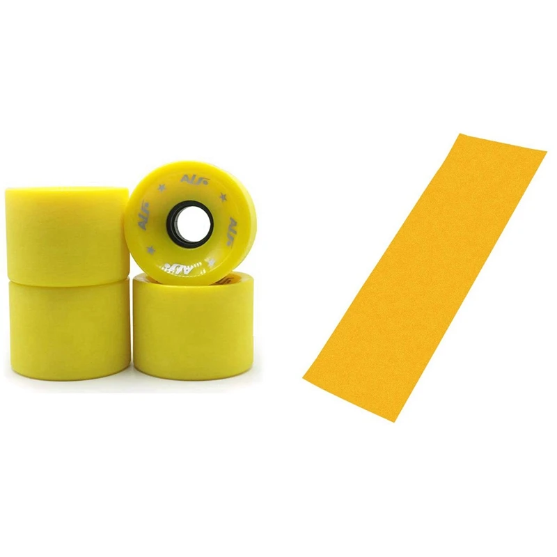 

80A Frosted Big Wheel 70X51mm Skateboard Wheels PU,Yellow & PVC Waterproof Skateboard Deck Sandpaper