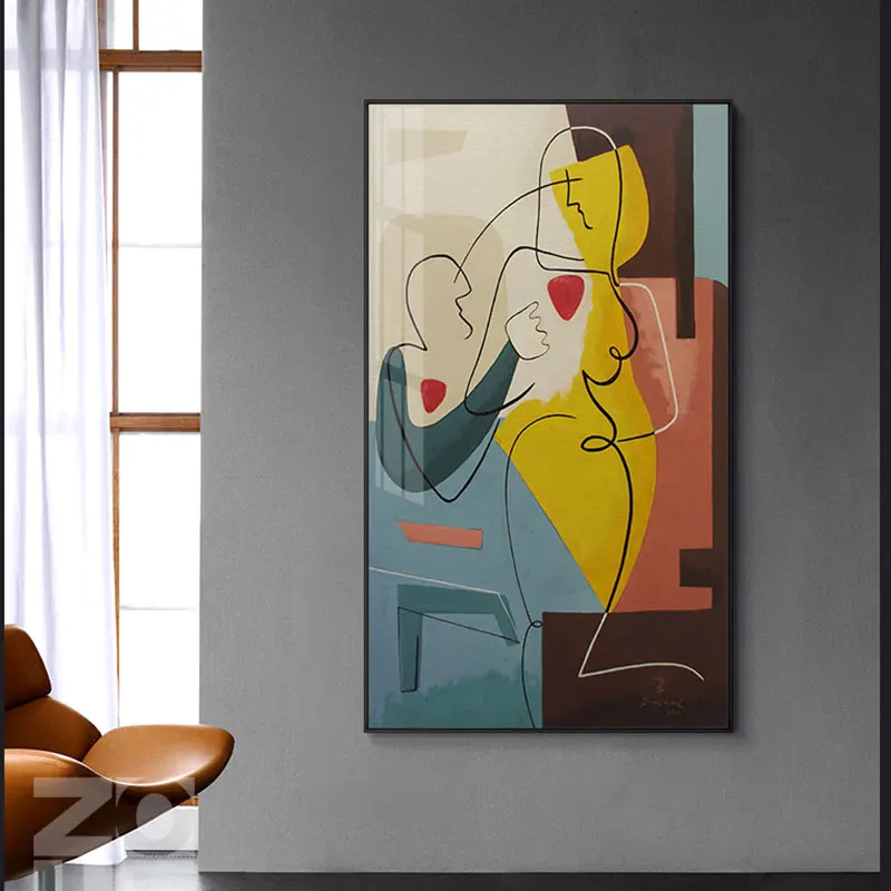 Современная Настенная картина с изображением лица картины на холсте абстрактная