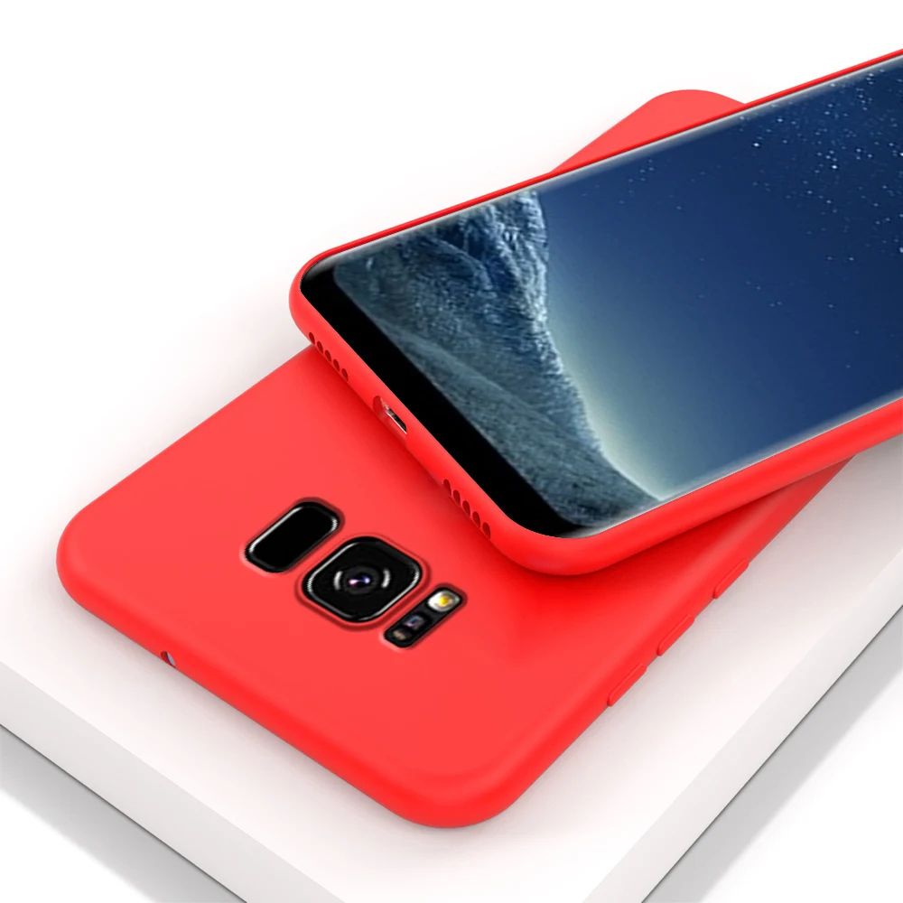 Красный Высококачественный чехол для samsung S8, мягкий силиконовый чехол для samsung Galaxy S8 Plus, чехол для Galaxy S8 S8+ задняя крышка - Цвет: Красный
