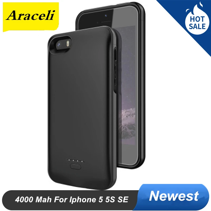 Ультратонкий чехол аккумулятор для iphone 5 4000 мАч|Чехлы с аккумулятором| |