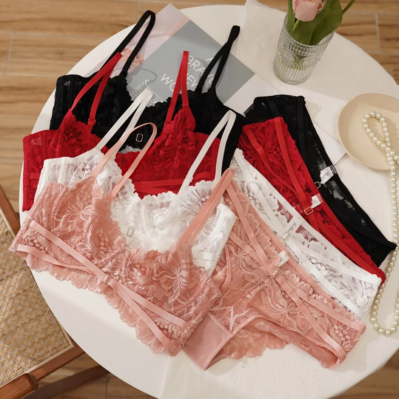 CINOON Top High Quality Bra Set Lingerie Push Up Brassiere Lace Embroidery Underwear Set Sexy Ultra-thin Cup For Women underwear
