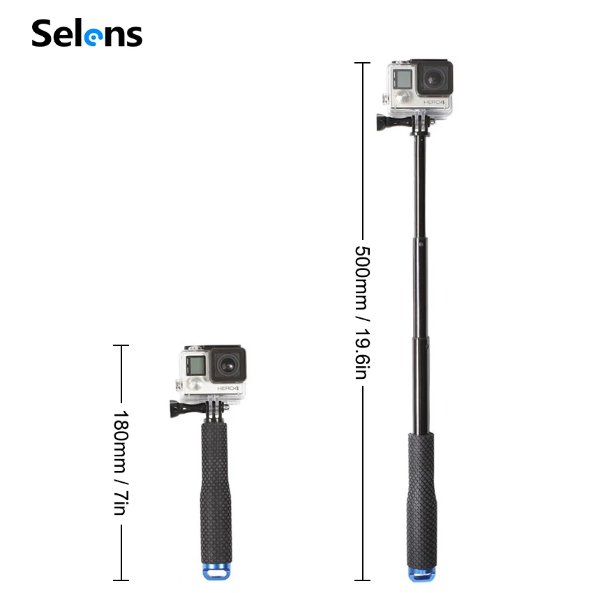 селфи палка на блютузе монопод для андроид с кнопкой самсунга 49 см GoPro Selfie