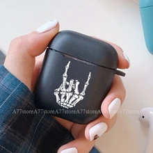 Skull Cartoon Case For airpods 1 2 Pro 3 Cover Wireless ear phone airpod Pro Case Soft Black TPU air pod 3 Cover with hooks Capa