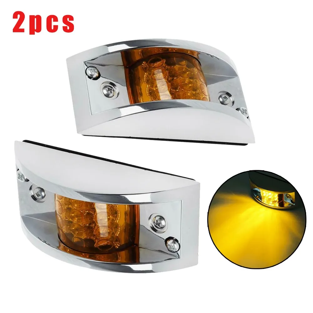 

2X 12 LED Amber Side Marker Tail Light For Pickup Truck Lorry Trailer Rectangular Rounded LED Light Clearance Lamp
