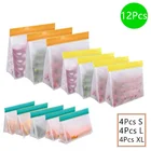 Многоразовые мешки для ланча и морозильной камеры, стоячие мешки для хранения продуктов, кухонный органайзер, герметичные мешки для сохранения свежести, силиконовые мешки для хранения