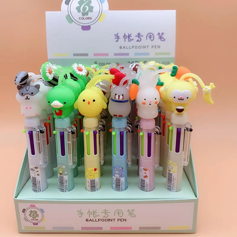 

36 pcs/lot Creative Avocado 6 Colors Ballpoint Pen Cute Roller Ball pens School Office Writing Supplies Stationery Gift
