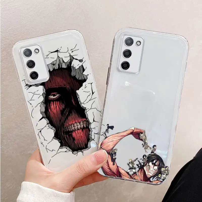 

Attack On Titan Phone Case For Xiaomi Mi 11 Ultra Lite 10 Redmi Note 9 8 7 9a K30S K40 Pro Transparent Coque