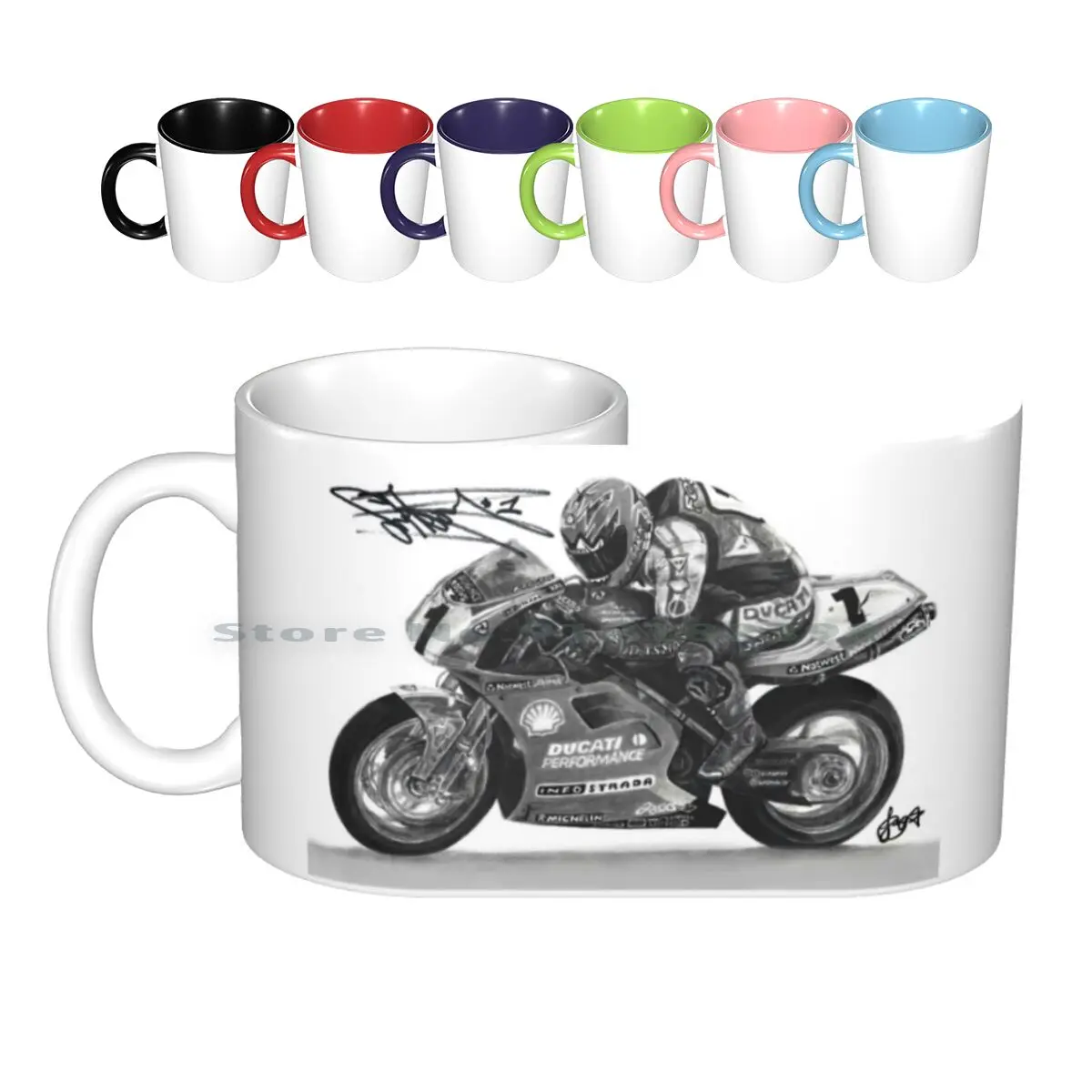 

Carl Fogarty Motorcycle Racer Art Ceramic Mugs Coffee Cups Milk Tea Mug Carl Fogarty Black And White Motorcycle Racer 1 Foggy