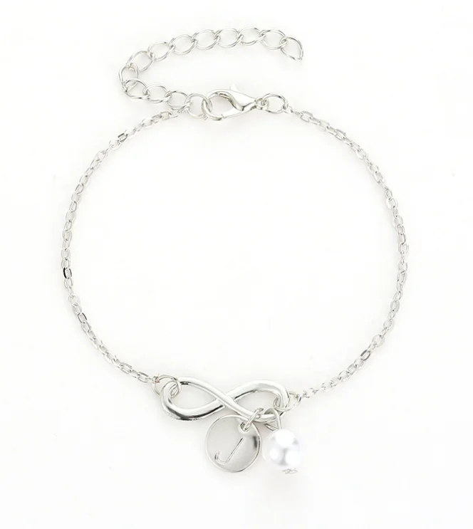 Модные цифровые 8 бесконечных счастливых нитей шарм браслеты для женщин Алфавит