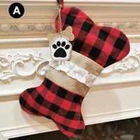 christmas pet socks decoration bones christmas stocking gift wedding decoration stocking gift door hanging bone shape jy