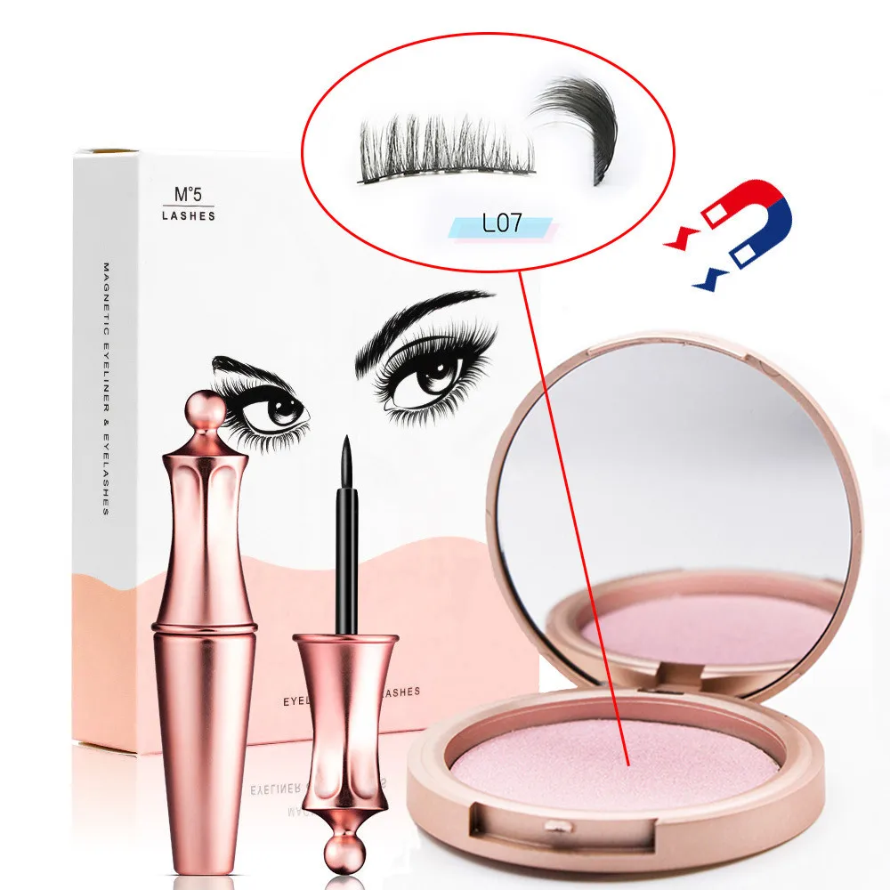 L07 Liquid Magnetic Eyeliner Set And Magnetic False Eyelashes Tweezer Magnetic Eyeliner Waterproof Long Lasting Eyeliner Eyelashes - Цвет: L07