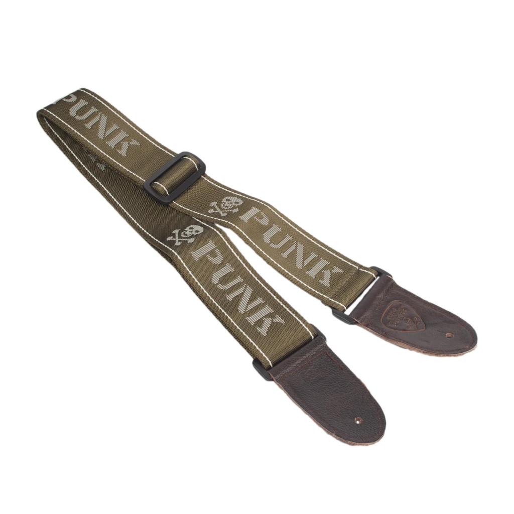 gitarre strap einstellbare gitarre strap für elektrischeakustische gitarrebass schädel muster druck mit leder enden free global shipping