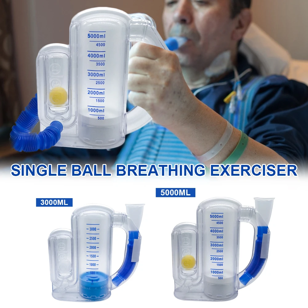 

3000/5000ml Volumetric Exerciser Lung Breathing Exerciser Vital Capacity Apparatus one-ball Spirometer Rehabilitation Trainer