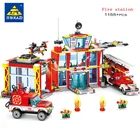 Строительные блоки для города, 1155 шт., совместимые с строительными блоками, пожарный, грузовик, развивающие блоки, игрушки для детей