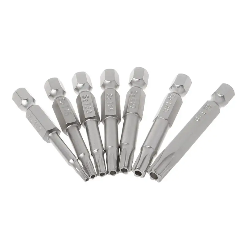 

2021 New 7Pcs Star Drill Bits Screwdriver Magnetic Shank Hand Tools Five-pointed Star Bore T10-T40