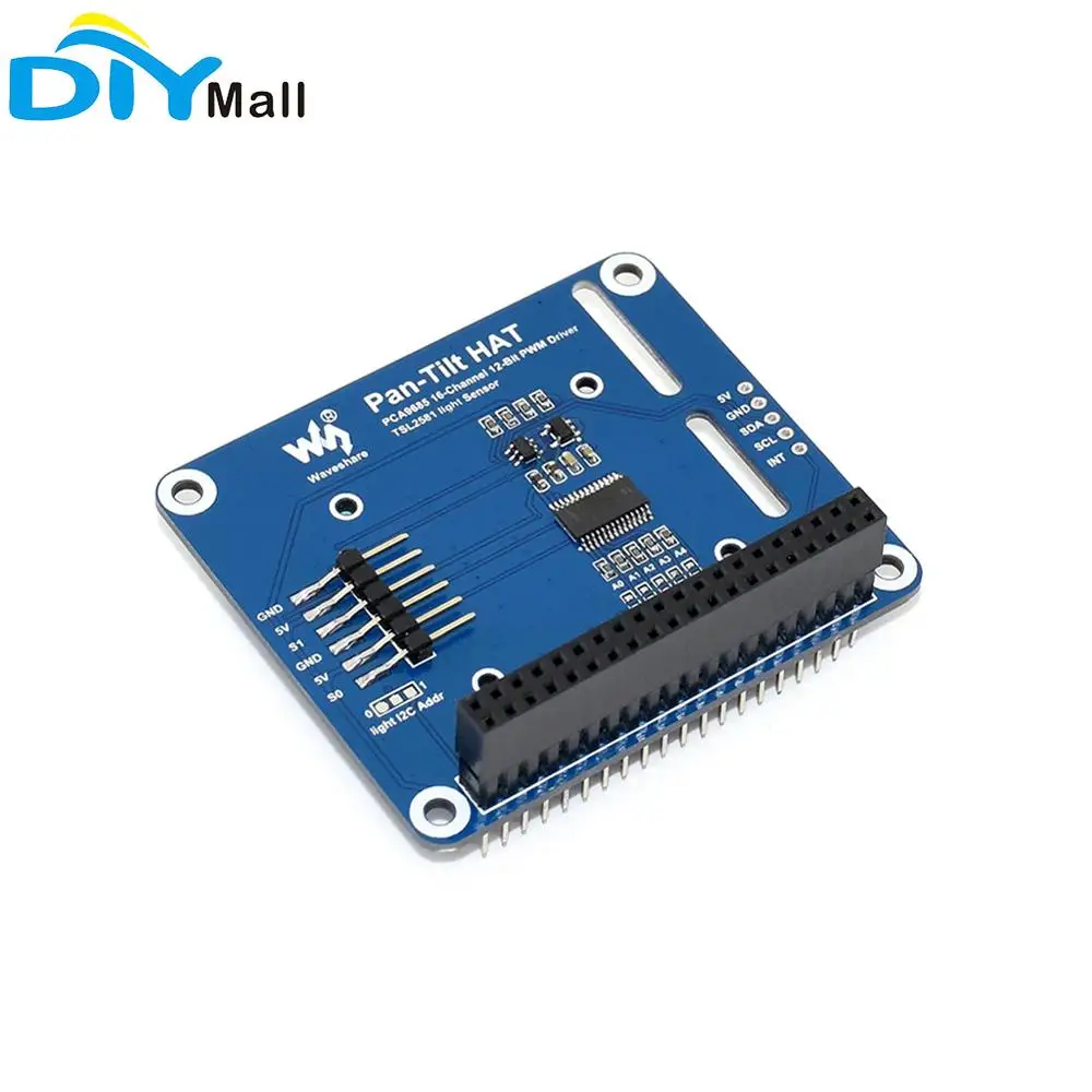 Waveshare 2 DOF PCA9685 чип широтно импульсной модуляции TSL2581 светильник|Модули для умного