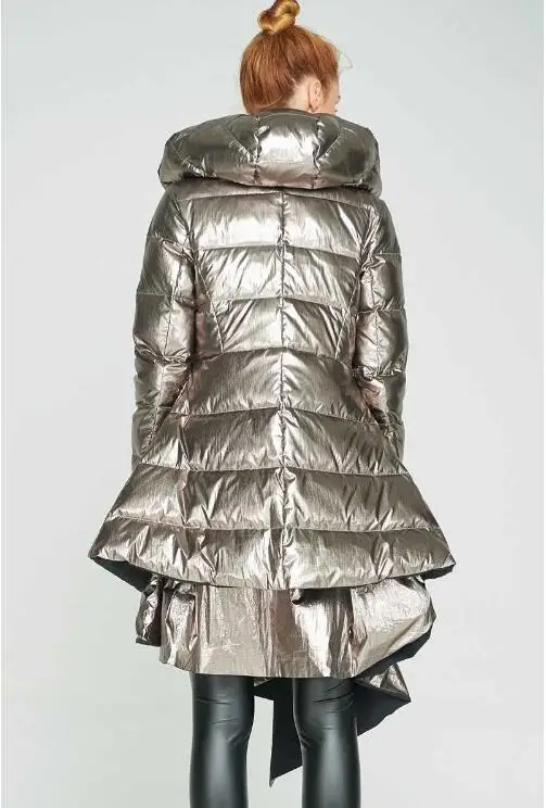 

women fashion Autumn Winter 2019 Baggy jacket with baggy Irregular hem new warm long sleeve hooded jacket for