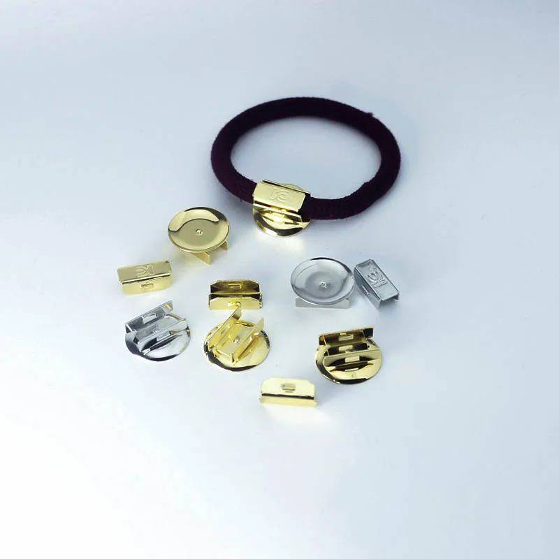 10set Hair Band Base Setting 18mm Cabochon Base Holder fit Elastic Band Rope Hairpin for DIY Jewelry Making Findings Accessories