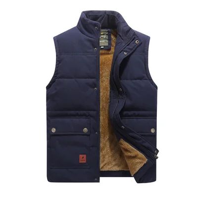 Dark Blue DIMUSI зимний мужской жилет флисовый толстый теплый жилет Повседневные теплые мягкие жилетки Мужская армейская ветровка без рукавов куртки одежда - Цвет: Dark Blue