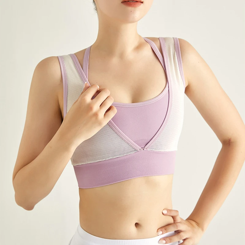 Colorvalue двухслойный бюстгальтер для йоги дышащий сетчатый спортивный на