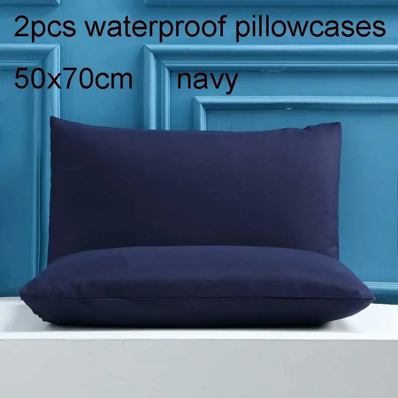 2pcs50x70pillowcase Чистый цвет водонепроницаемый защитный наматрасник эластичная натяжная простыня наматрасник queen king size покрывала покрывало - Цвет: 2pcs50x70pillowcase