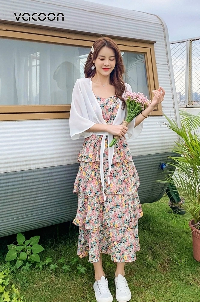 Летнее женское платье с V образным вырезом сексуальное высокой талией и