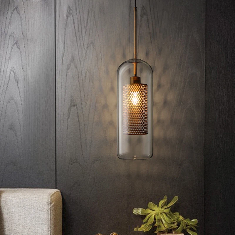 Скандинавский дизайнерский стеклянный подвесной светильник в стиле лофт