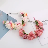 2021 simulation flower headgear flower children headband hairband french romantic bride girl little princess wreath x11